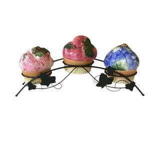 For Your Home Jam Jelly Jars Trinket Storage Containers With Metal Stand Vintage